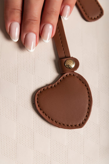 Borsa a mano in combinazione bicolore, bianco