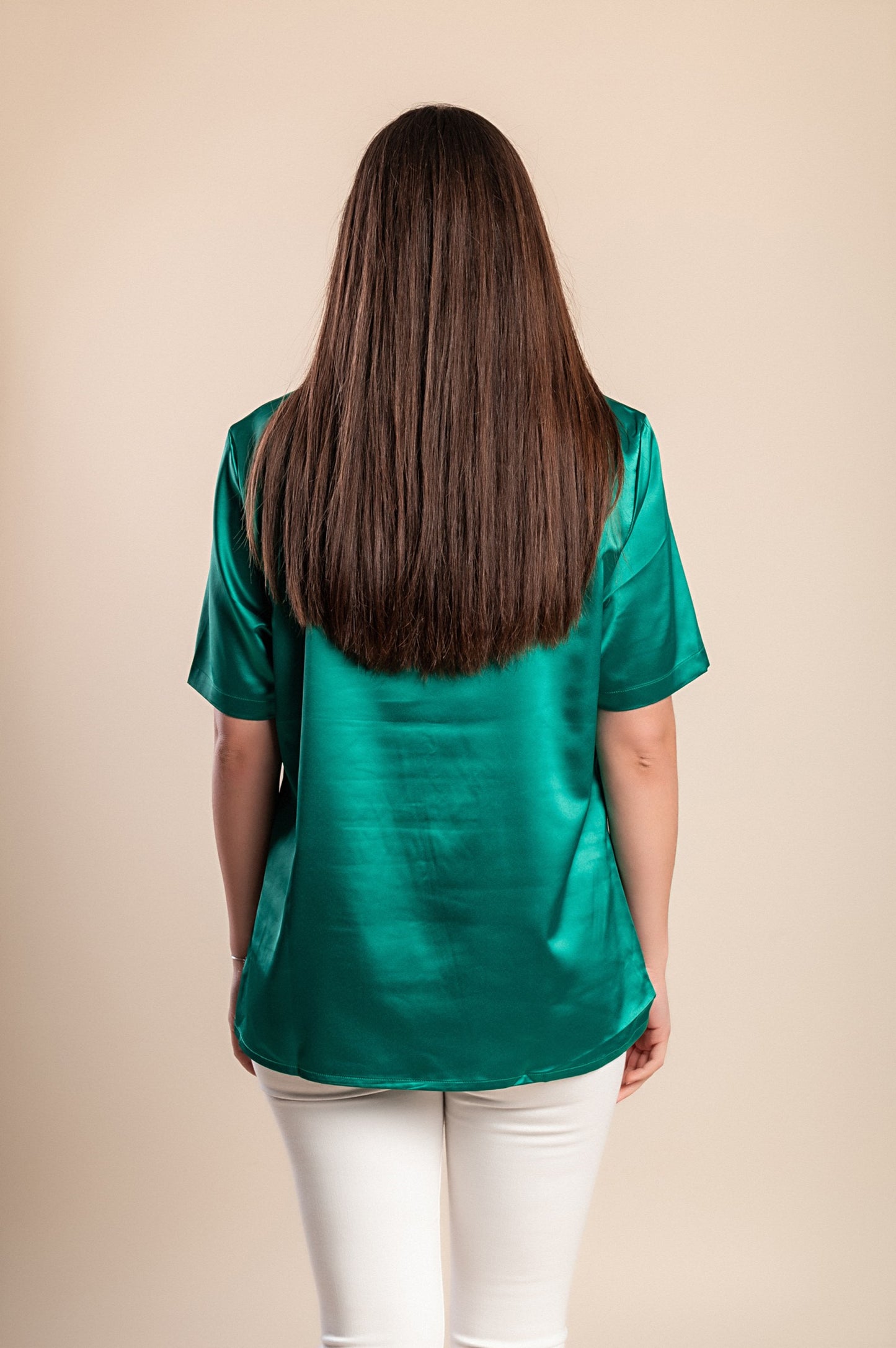 Camicetta in simil raso, verde