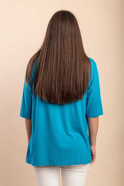 T-shirt stampata, blu