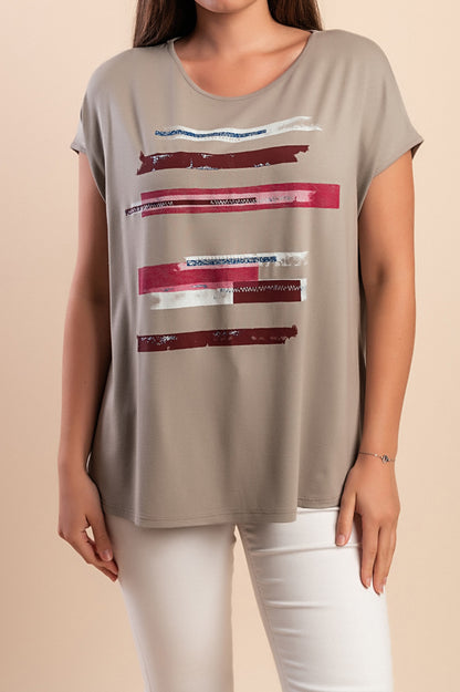 Maglietta con stampa, blu scuro