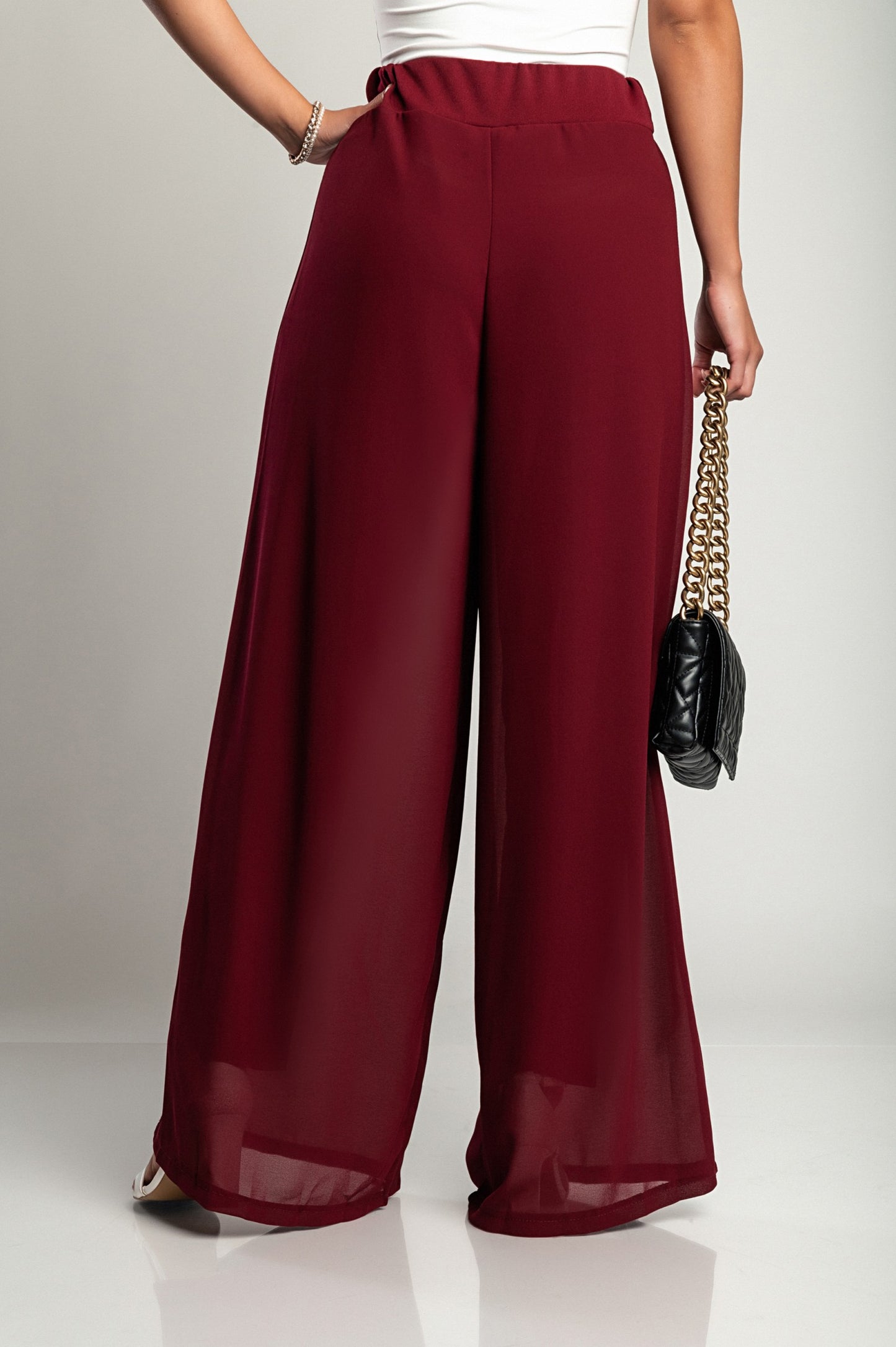 Pantaloni lunghi eleganti Veronna, neri