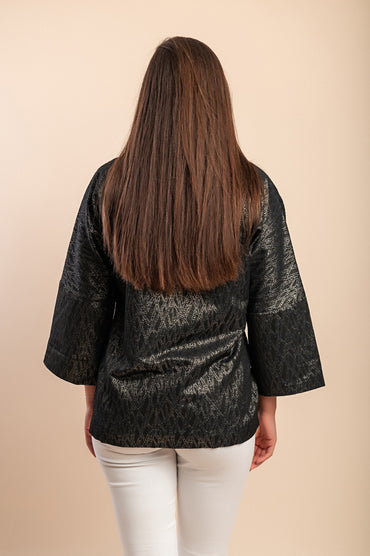 Elegante blazer con maniche larghe, nero