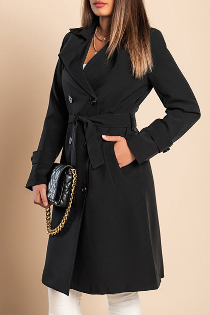 Elegante trench con bottoni, beige