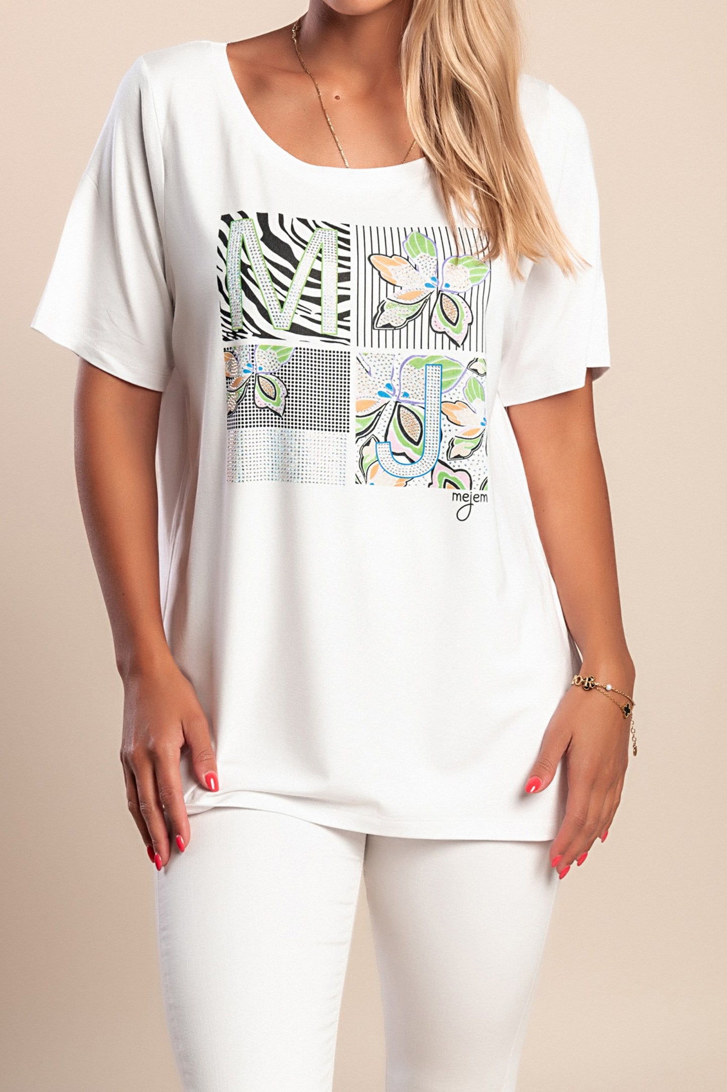 T-shirt stampata, bianca