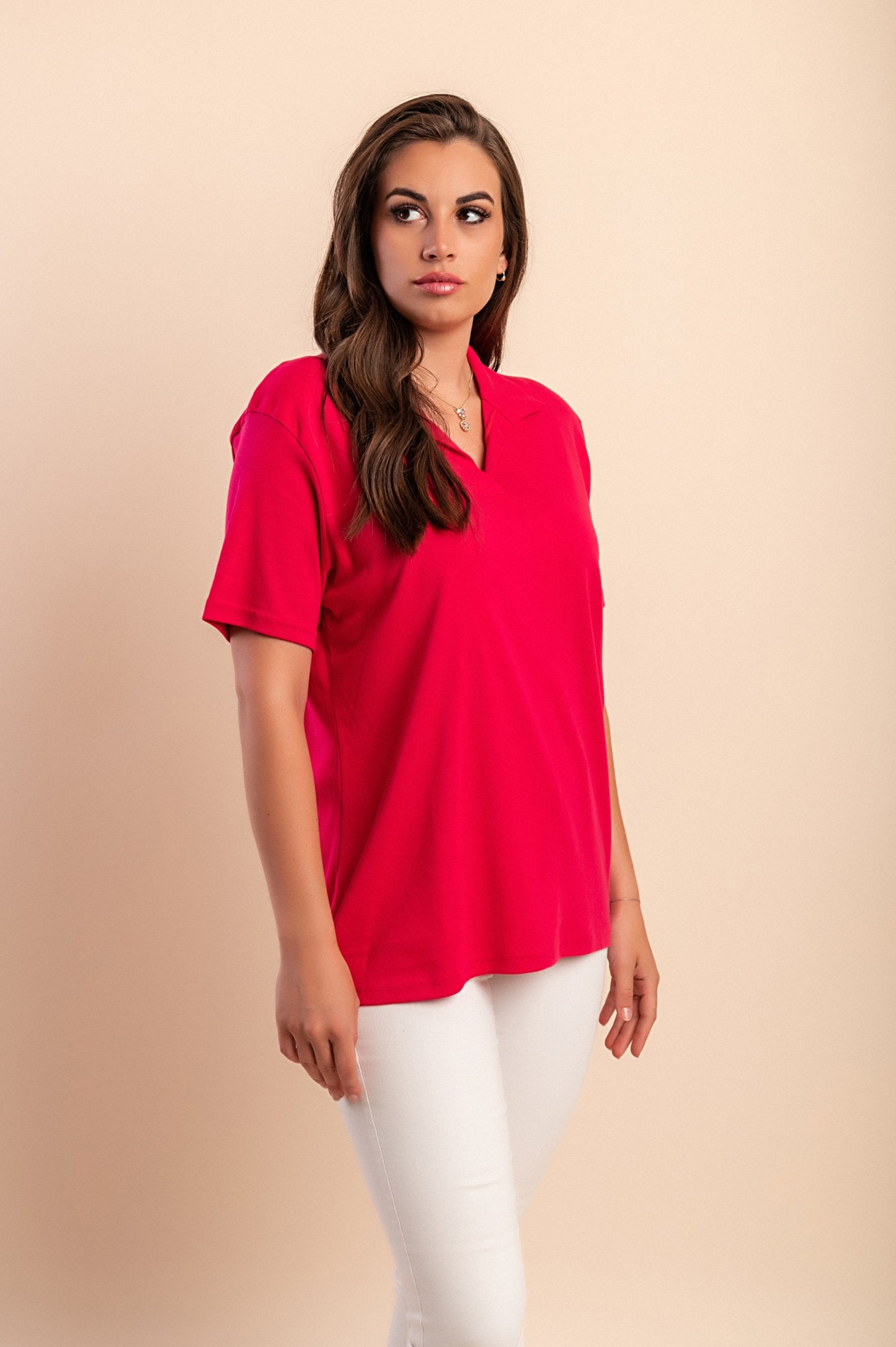 Camicia in cotone taglie forti con colletto, menta