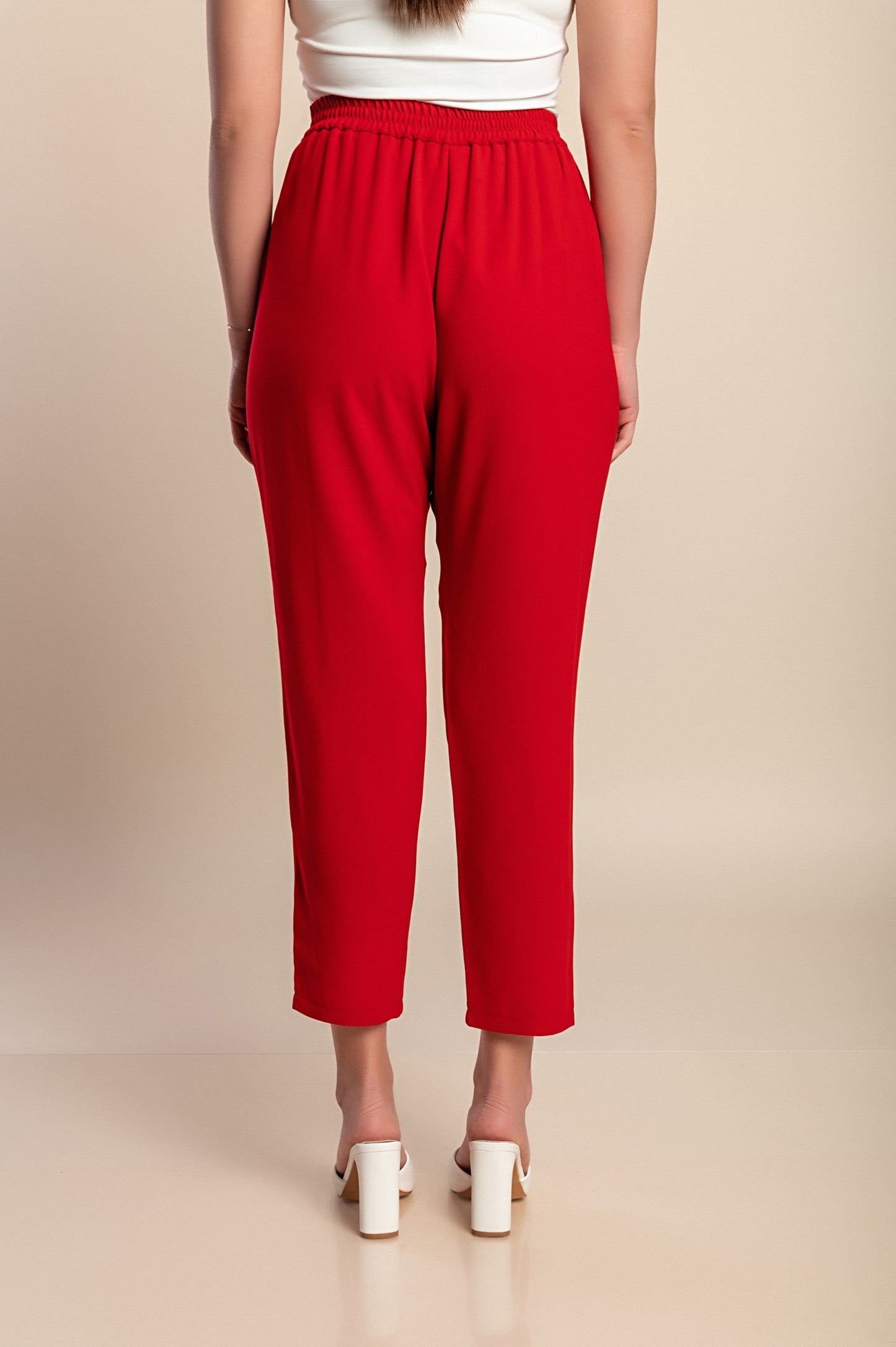 Pantaloni taglie forti 7/8, rossi