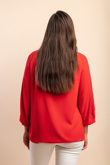 Blusa Girocollo, Rossa