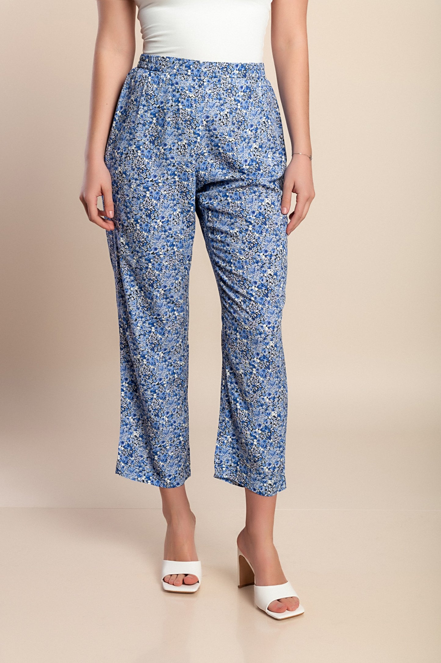 Pantaloni stampati, blu