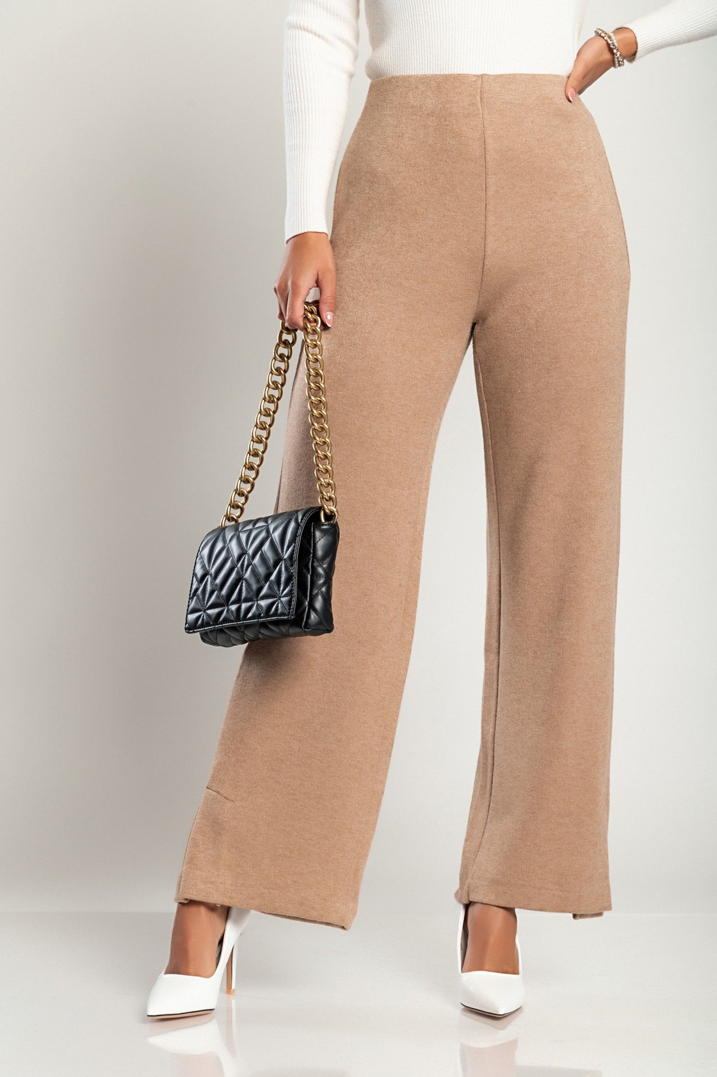 Pantaloni lunghi eleganti, bianchi