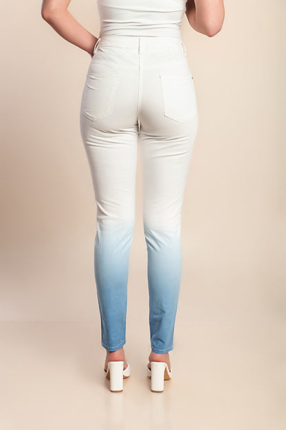 Pantaloni slim fit in cotone, bianchi