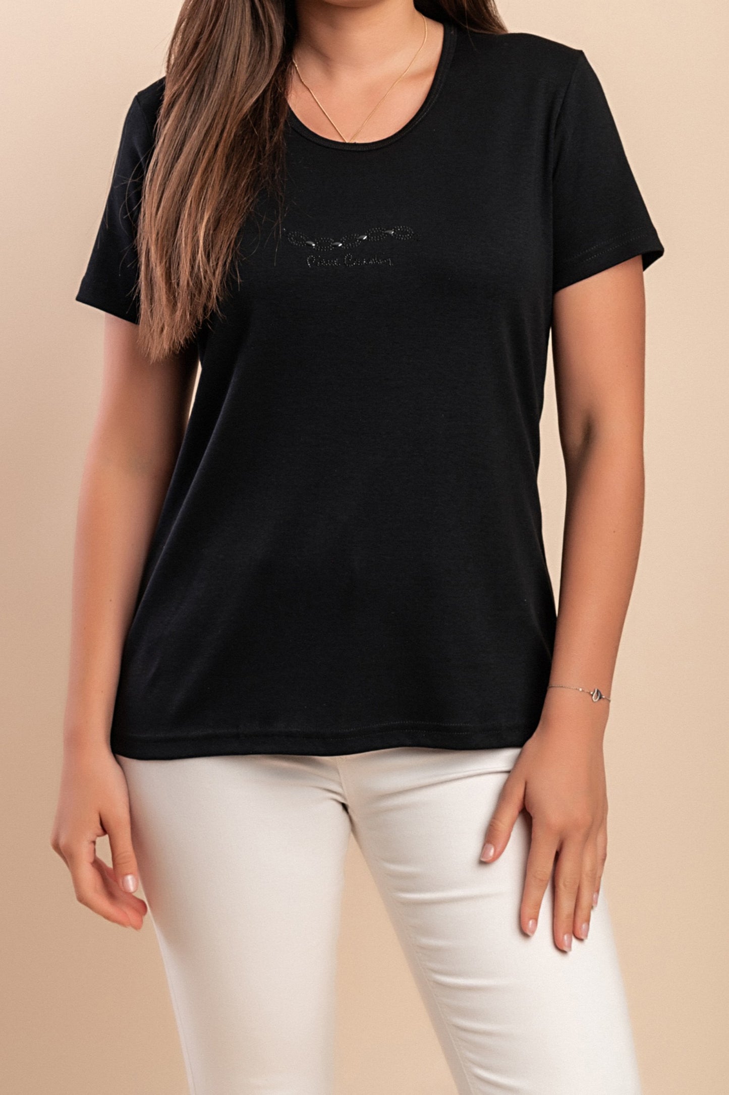 Maglietta in cotone, nera