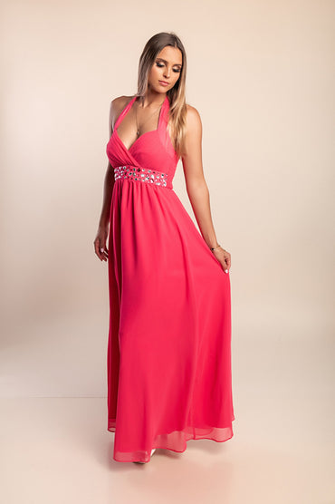 Elegante abito lungo, rosa