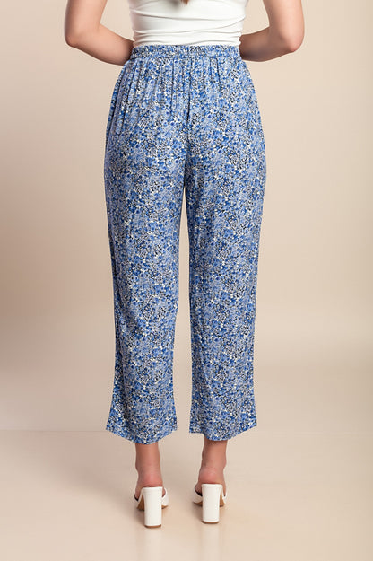 Pantaloni stampati, blu