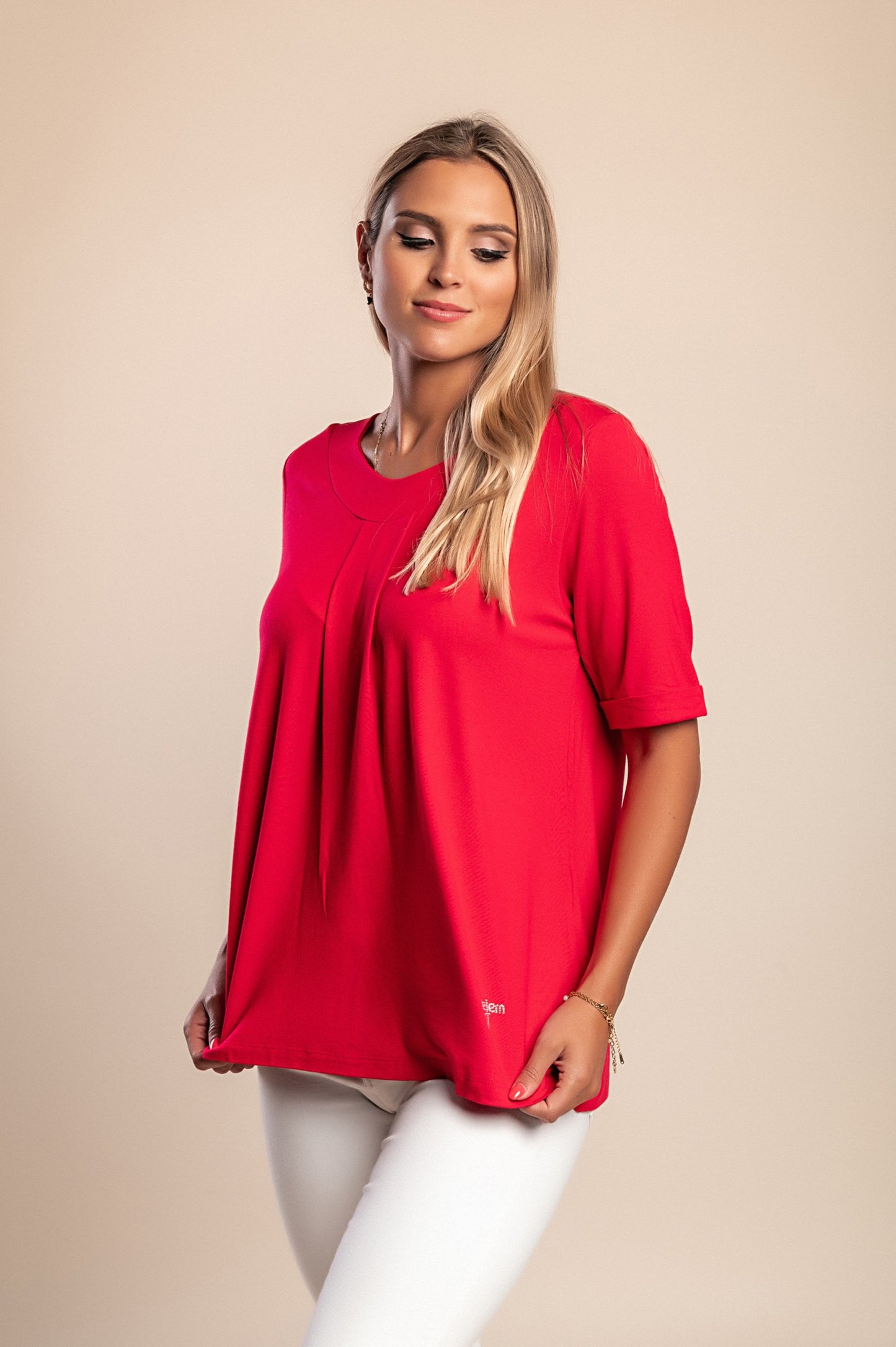 Maglietta girocollo, rossa