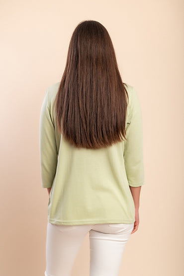 Top girocollo, verde