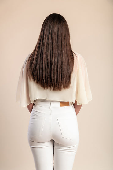 Mantella semitrasparente taglie forti, gialla