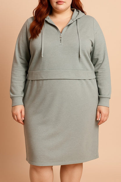 Abito in cotone taglie forti, grigio