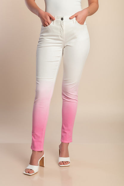 Pantaloni di cotone taglie forti, bianchi