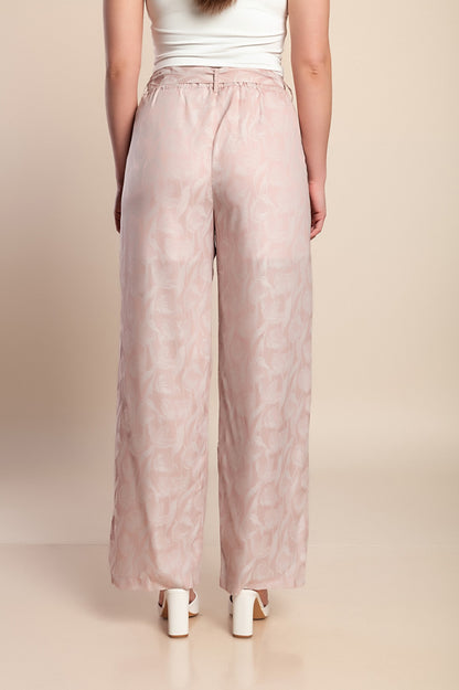 Pantaloni lunghi con cintura, rosa chiaro