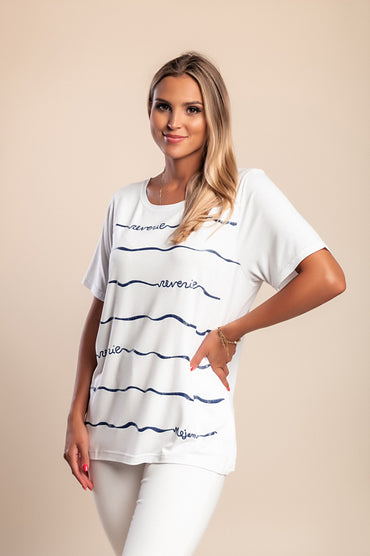 Maglietta con stampa, bianca