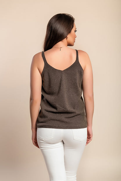 Maglia in maglia di lana e cashmere, marrone