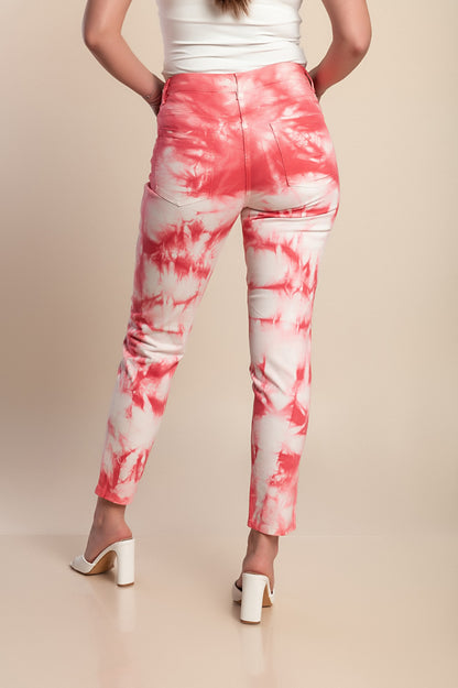 Pantaloni di cotone taglie forti, rosa