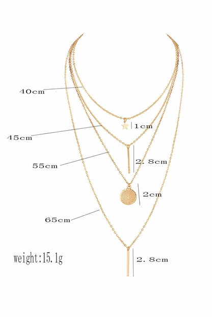 SET DI CATENE SOTTILI CON DIVERSI PENDENTI OAKLYNN, ORO
