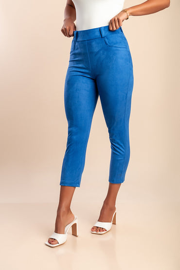Pantaloni slim 7/8, blu