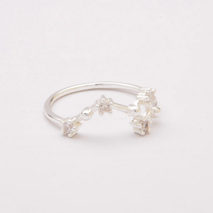 Anello in argento con diamanti decorativi, ART497 - VIRGO, colore argento