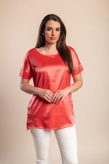 Maglia a maniche corte, corallo