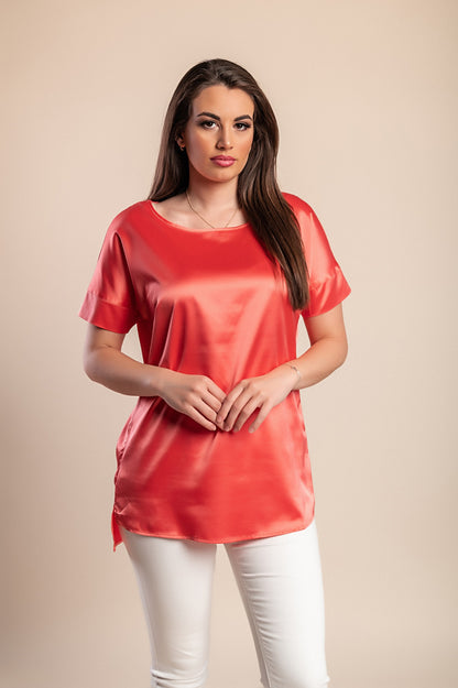 Maglia a maniche corte, corallo