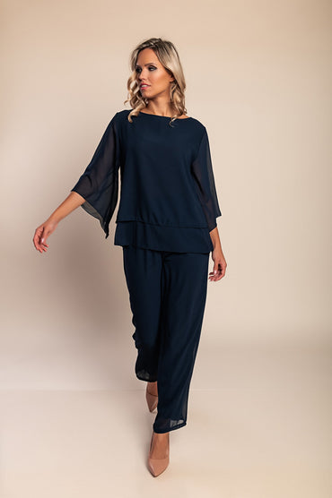 Elegante set da 2 pezzi, blu scuro