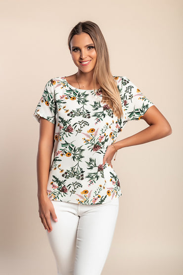 Camicetta a maniche corte, bianca