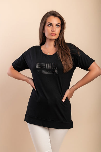 T-shirt in viscosa, nera