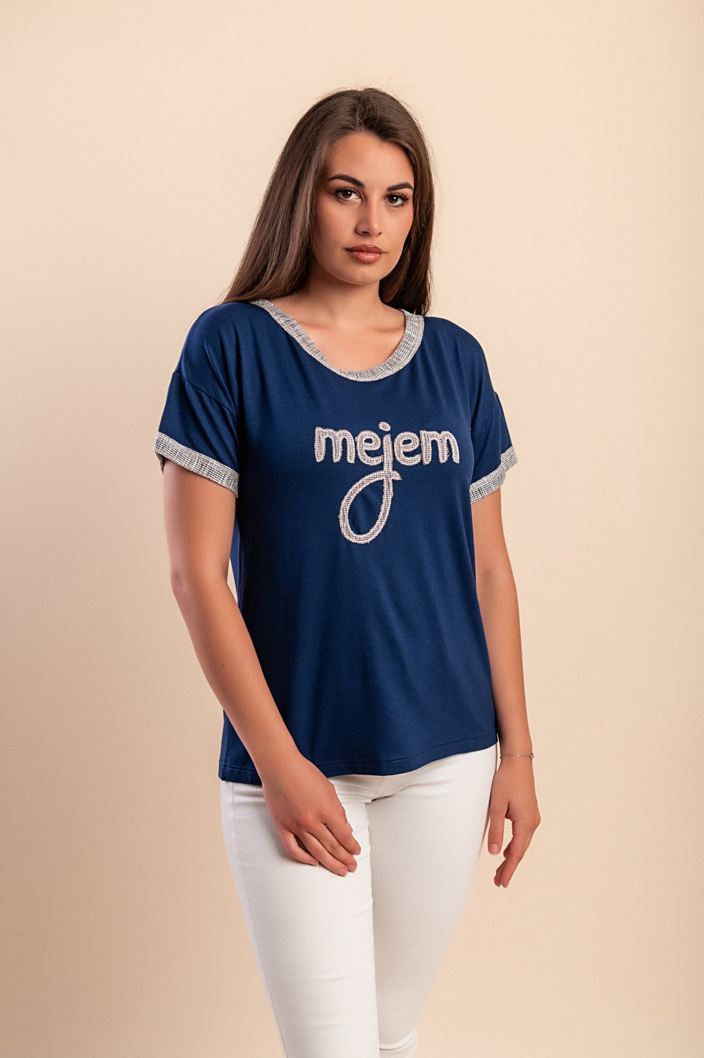 Maglietta con stampa, nera