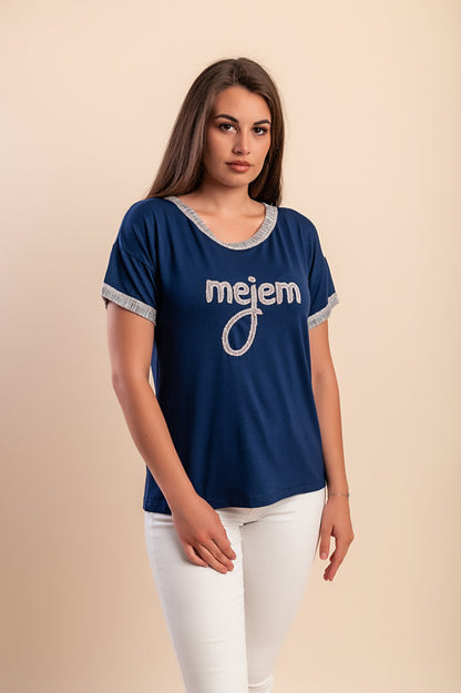 Maglietta con stampa, nera