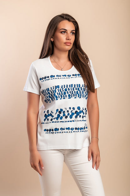 T-shirt in cotone con stampa, bianca