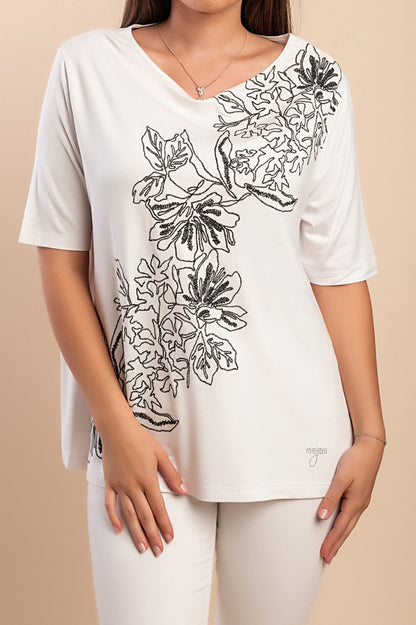 T-shirt stampata, bianca