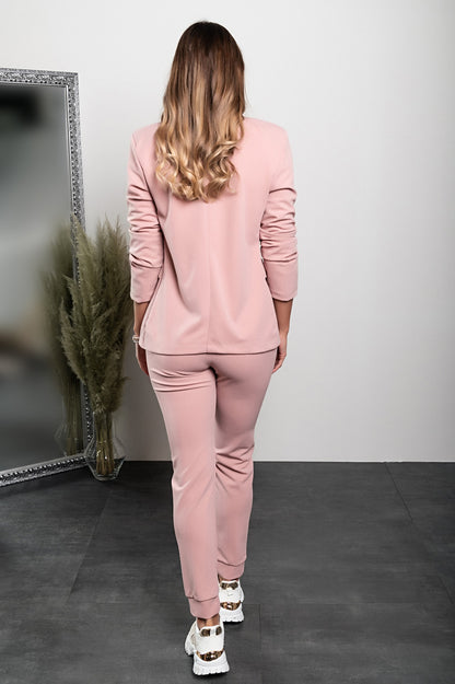 Completo di pantaloni e blazer elegante senza lettere Estrena, nero-nero