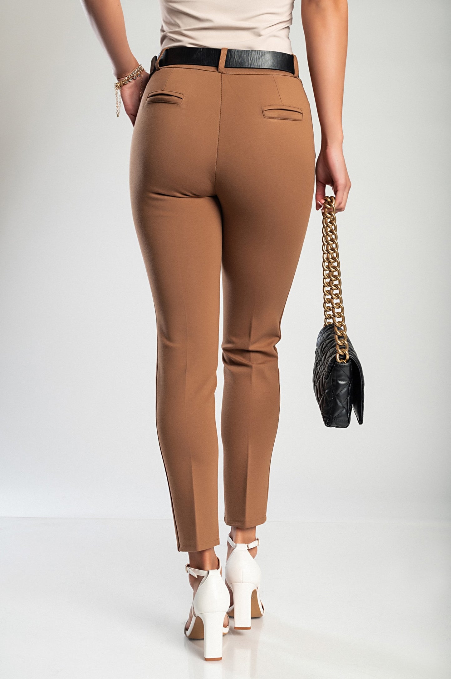 Pantaloni lunghi eleganti, cammello