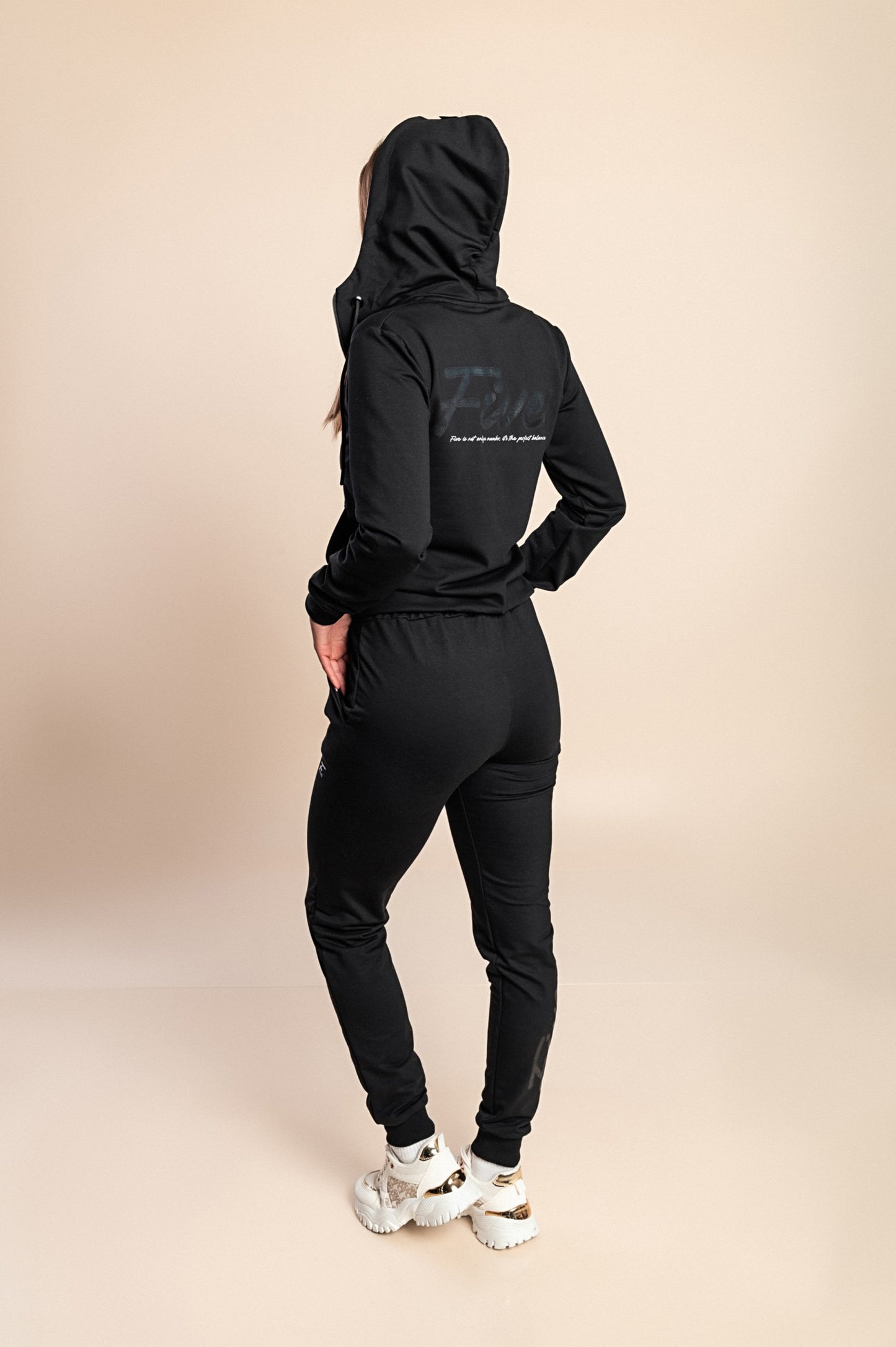 Tuta in cotone due pezzi, nera