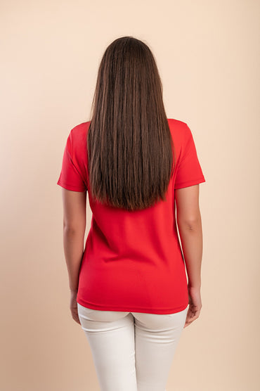 Maglietta di cotone, rossa