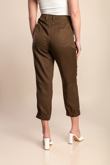 Pantaloni taglie forti, oliva