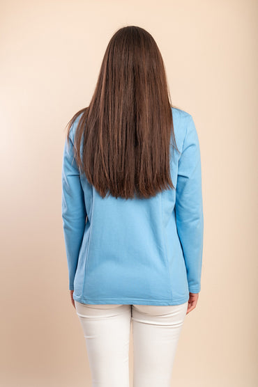 Giacca con cerniera in cotone, blu