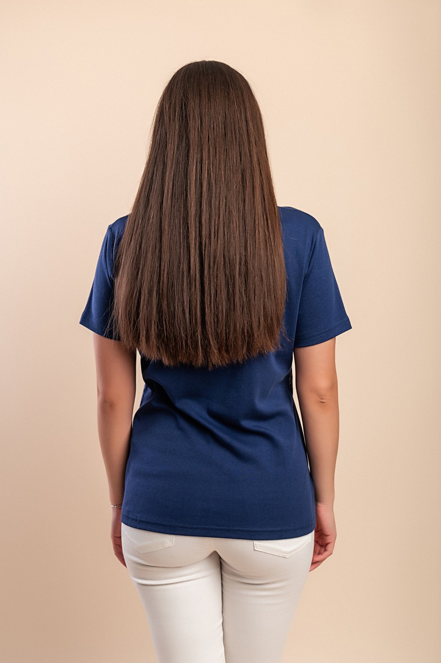 T-shirt in cotone con stampa, blu scuro