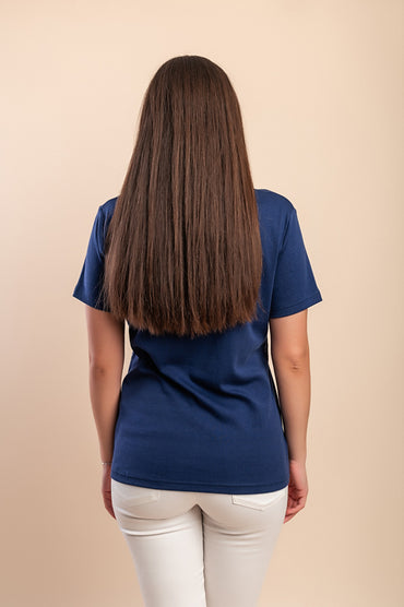 T-shirt in cotone con stampa, blu scuro