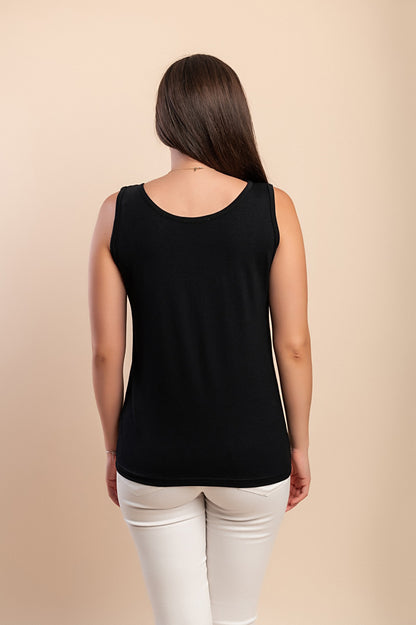 Top senza maniche in cotone, rosa