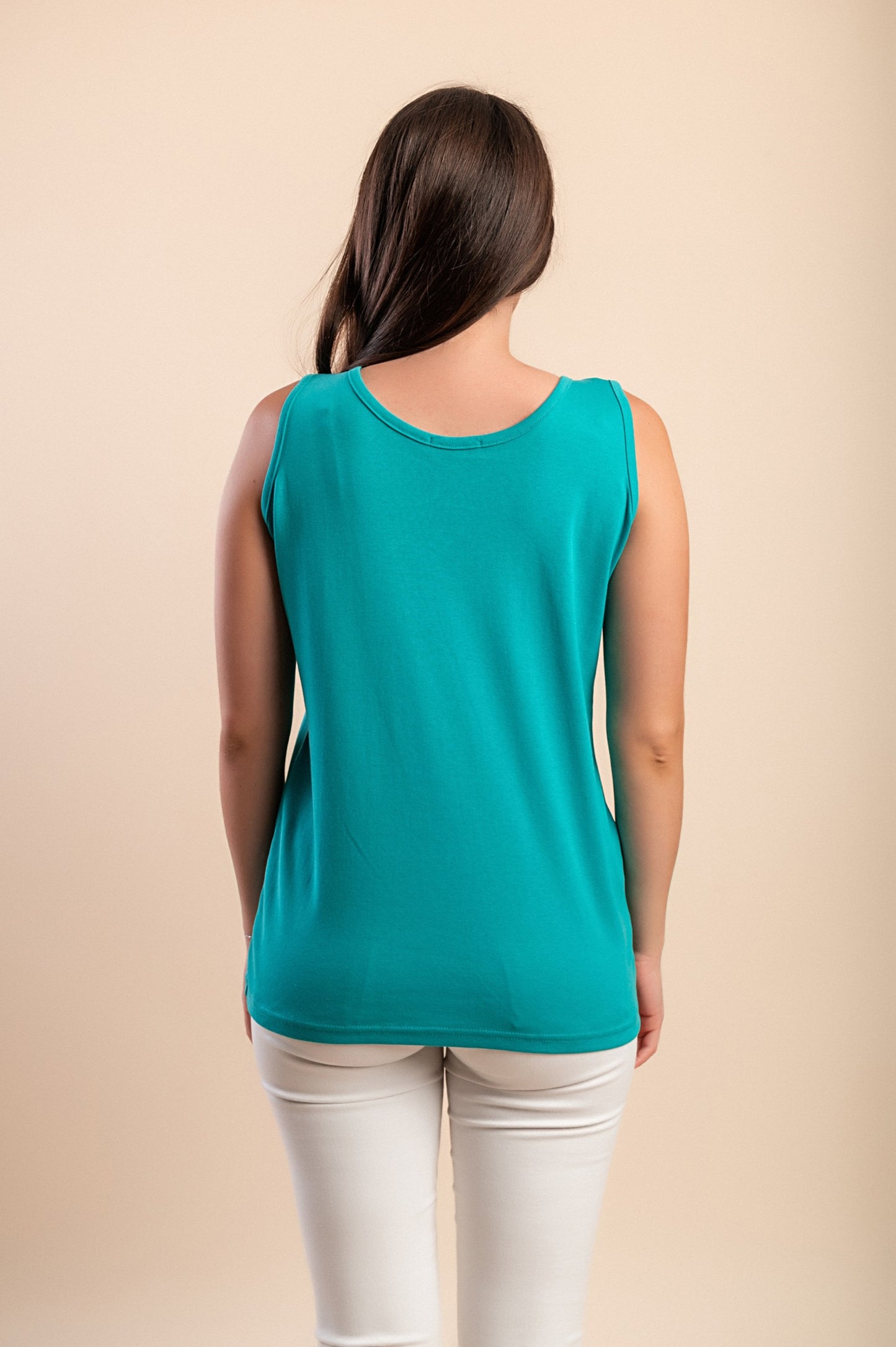 Camicia senza maniche in cotone, beige