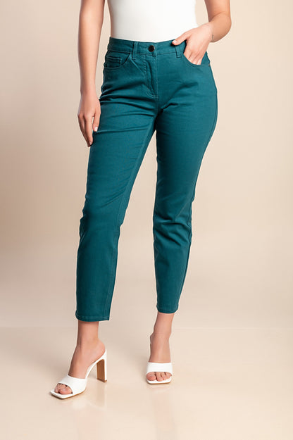 Pantaloni 7/8 in cotone, verdi