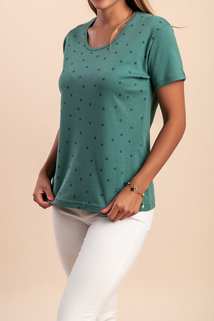 T-shirt in cotone con stampa, verde